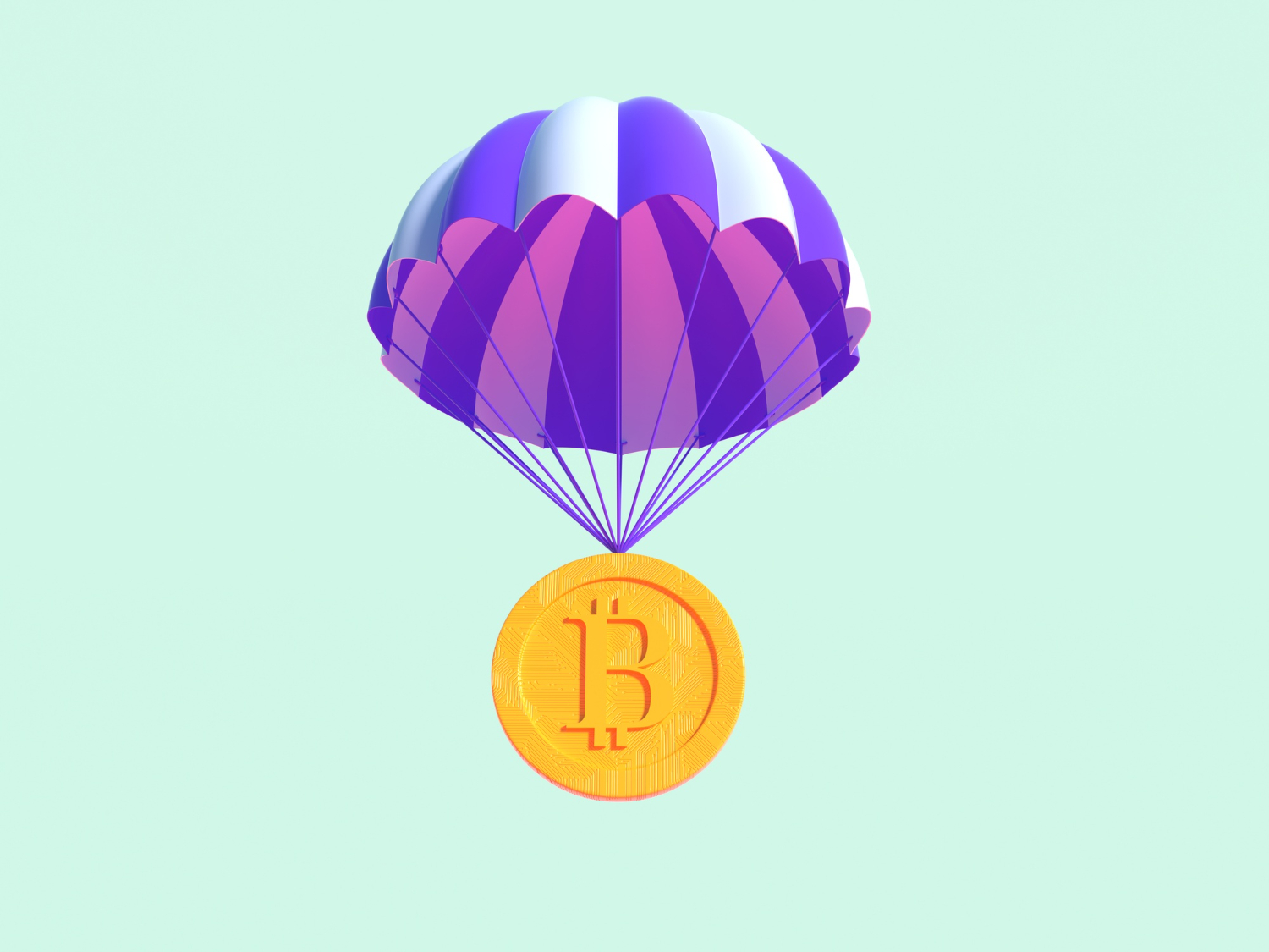 A parachute carrying a coin symbolizes the concept of crypto airdrops. What is an Airdrop in Crypto?